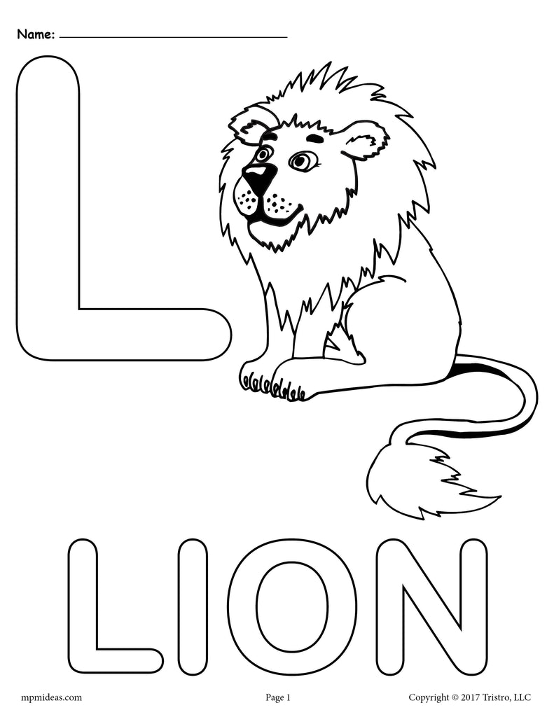 Letter l alphabet coloring pages