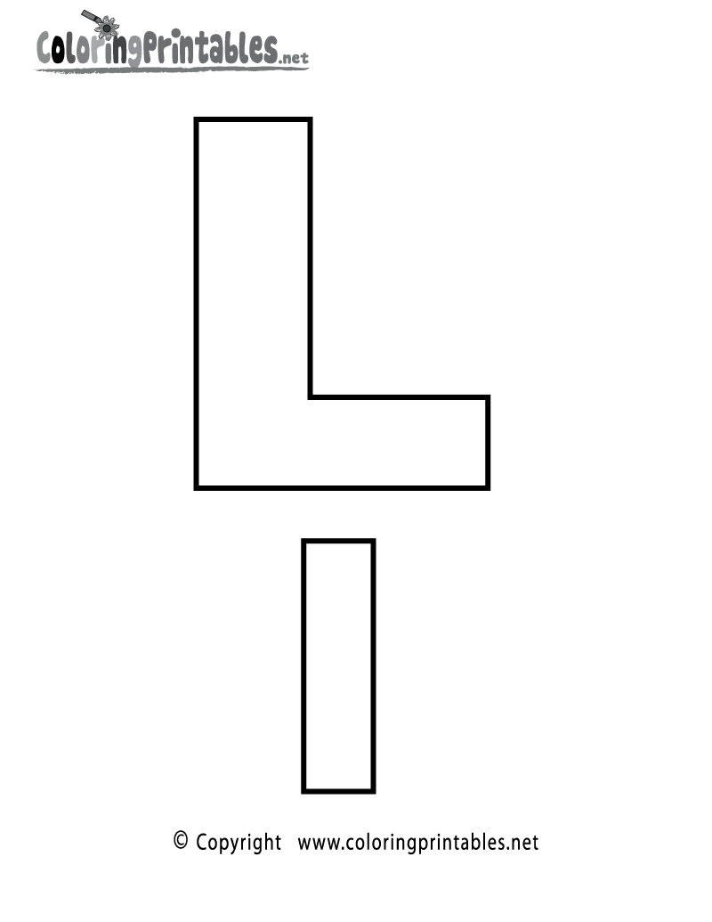 Alphabet letter l coloring page