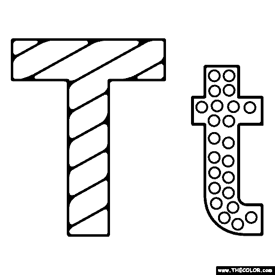 Letter t coloring page