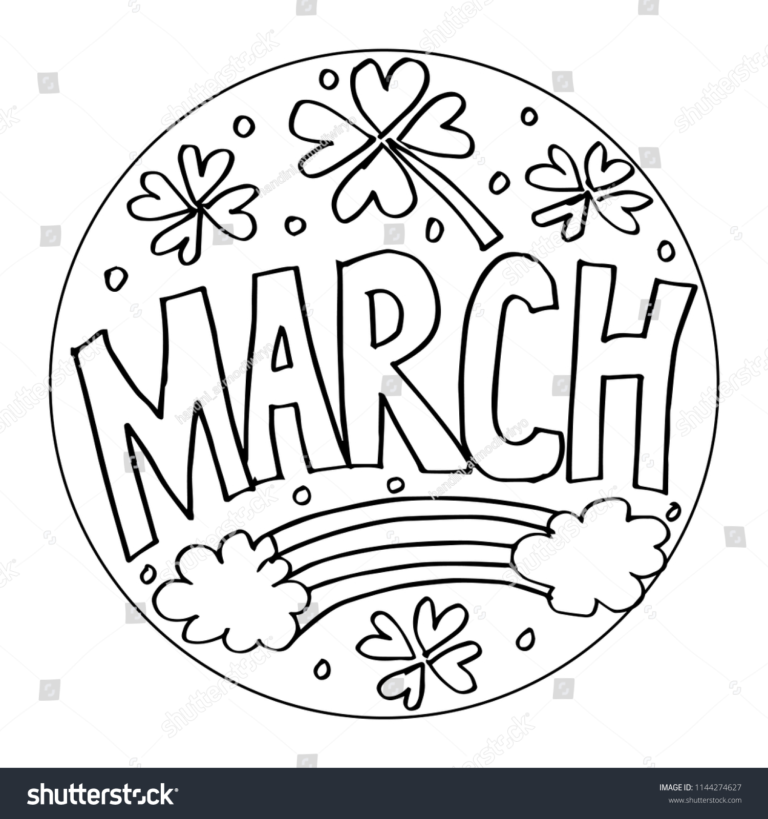 March coloring pages kids stock vector royalty free