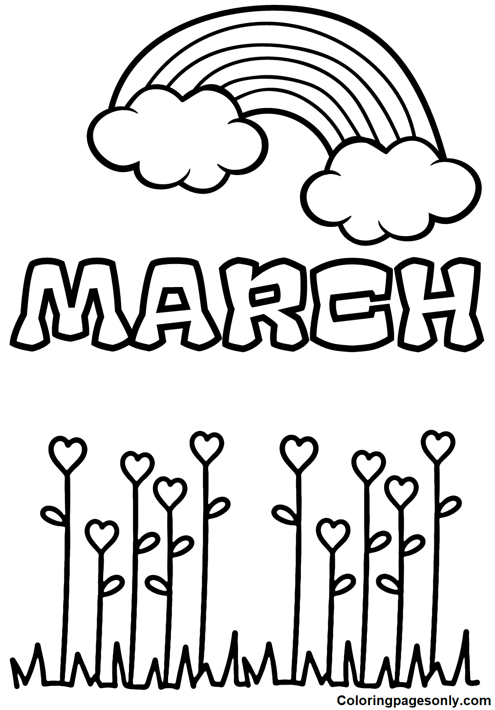 March coloring pages printable for free download