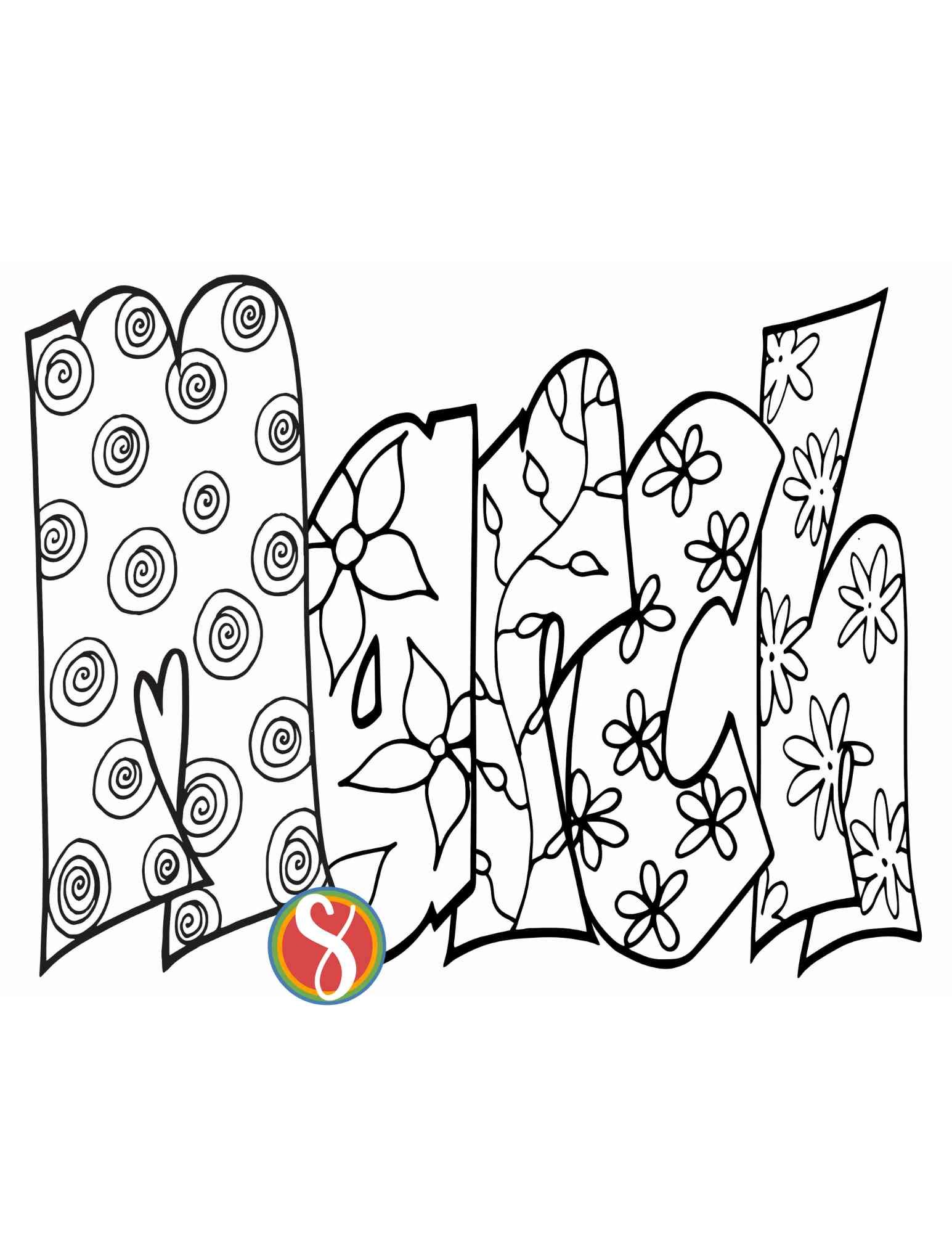 Free coloring pages â stevie doodles