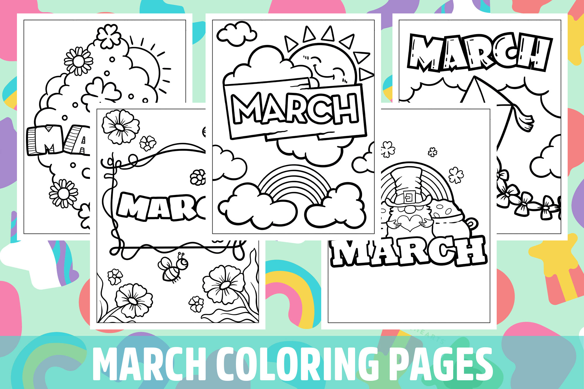 March coloring pages for kids girls boys teens birthday school activity made by teachers