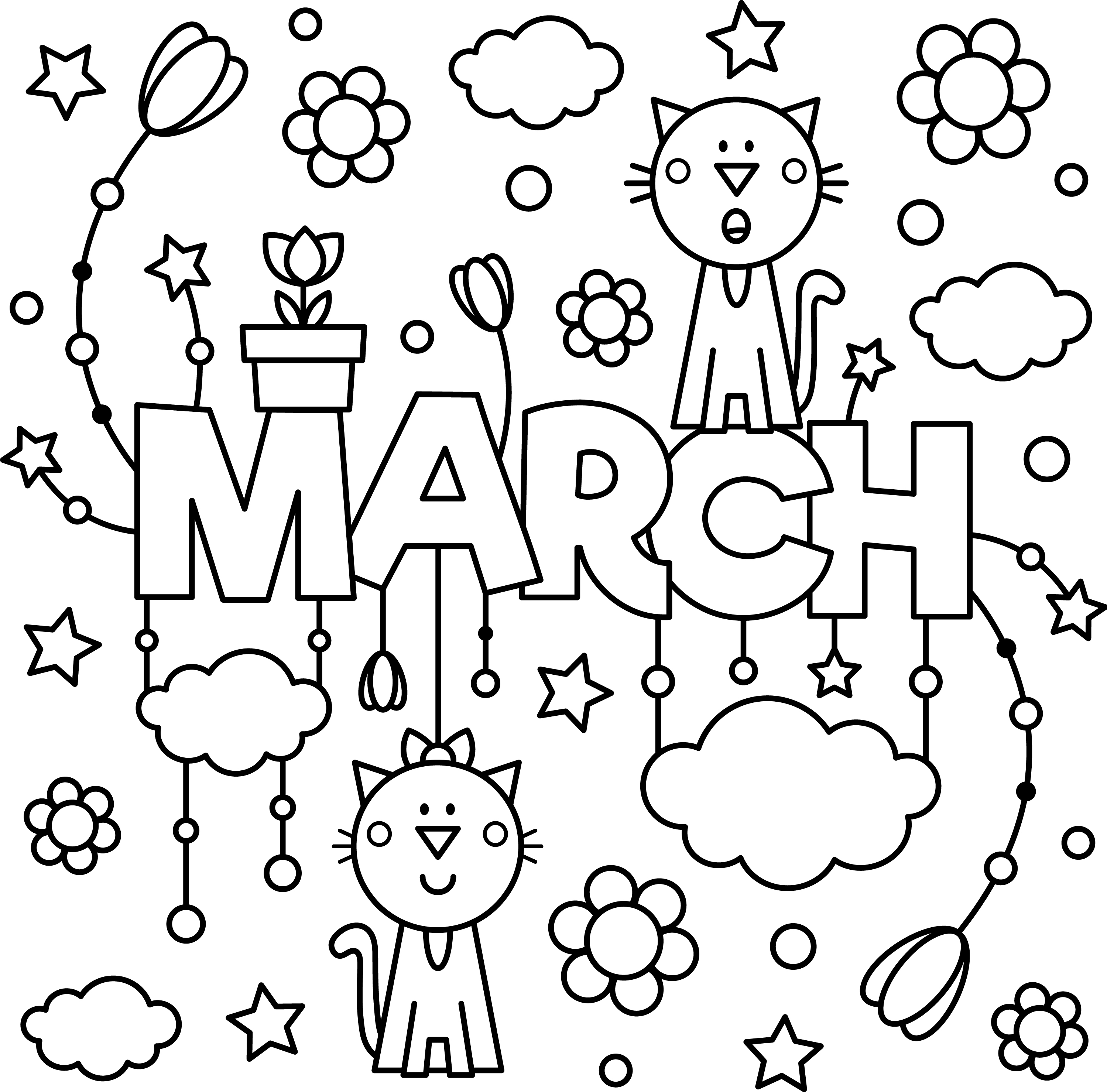 March colouring page to enjoy thrifty mommas tips