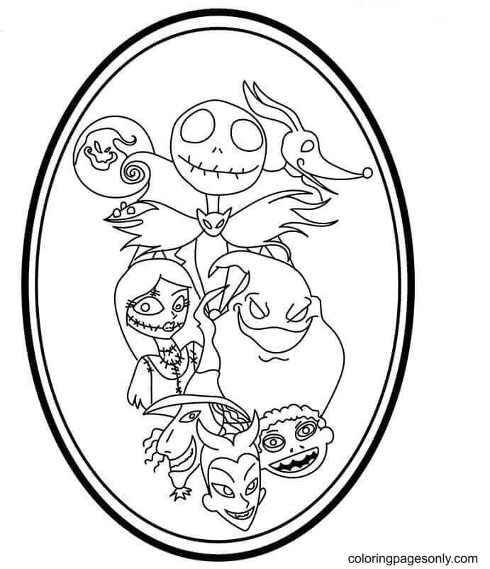 Nightmare before christmas coloring pages printable for free download