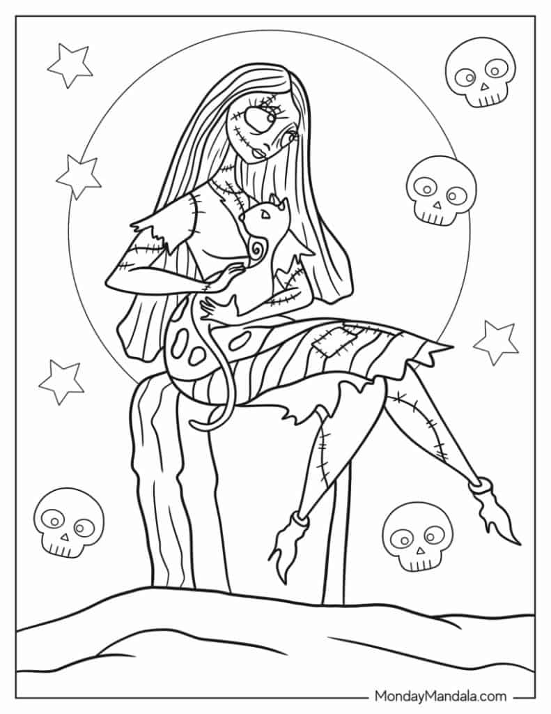 Nightmare before christmas coloring pages free pdfs