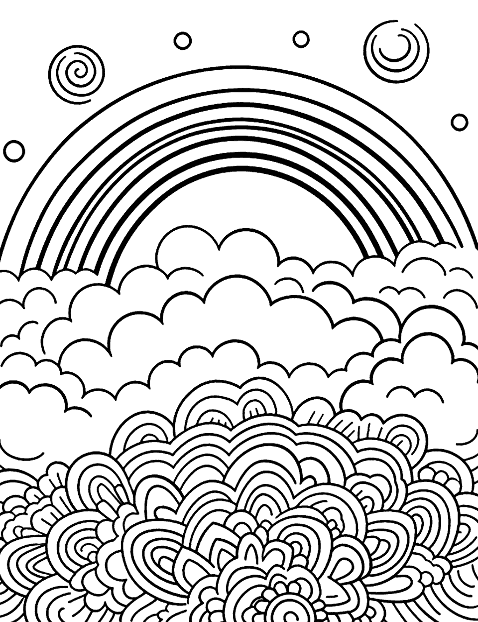 Rainbow coloring pages free printable sheets