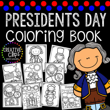 Presidents day coloring book made by creative clips clipart tpt