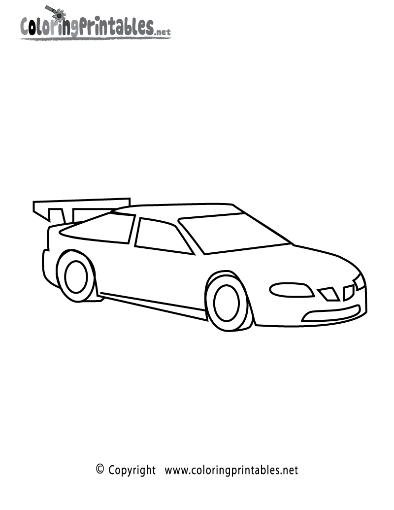 Racing car coloring page