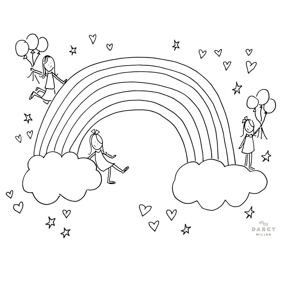 Rainbow coloring page