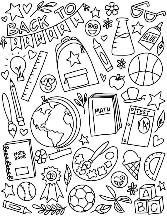 Back to school coloring page