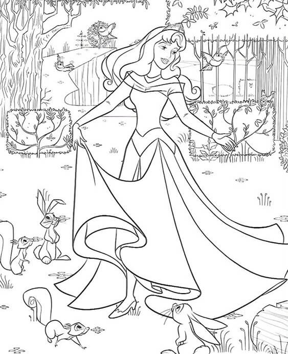 Free easy to print sleeping beauty coloring pages