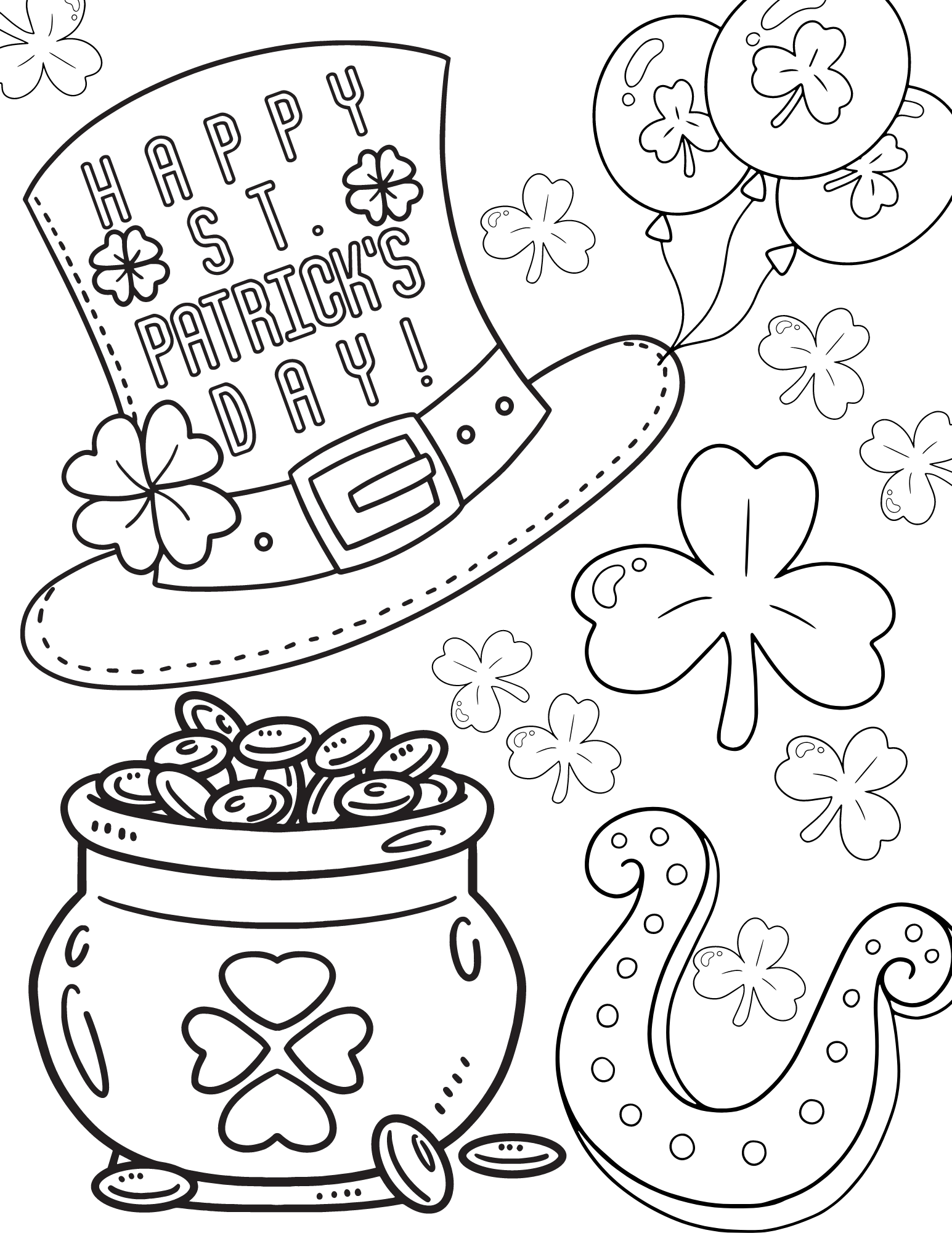 Free printable st patricks day coloring pages