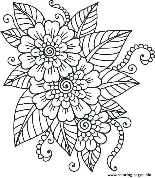 Get this coloring pages for teenage girl easy simple flower pattern