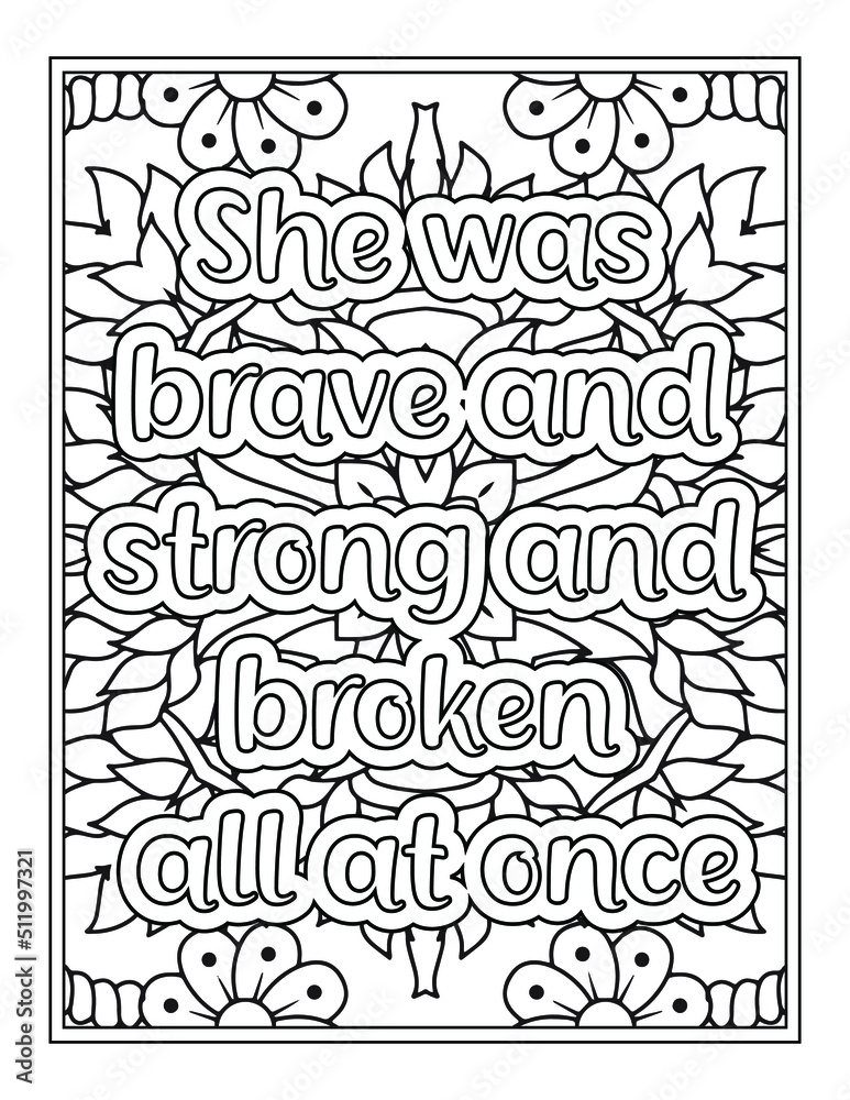 Quote coloring pages for adults and teens