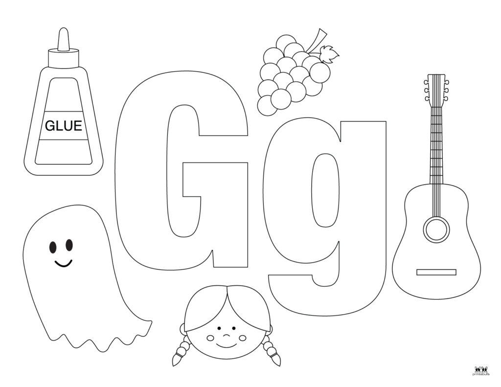 Letter g coloring pages