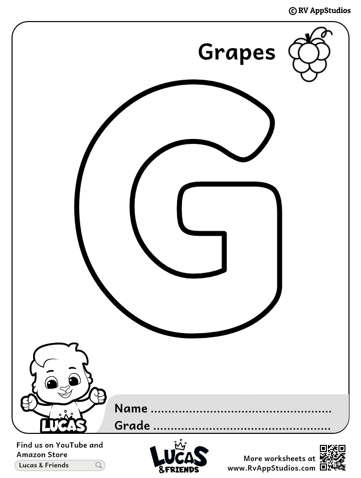 Letter g coloring pages