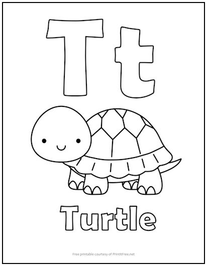 Alphabet letter âtâ coloring page print it free