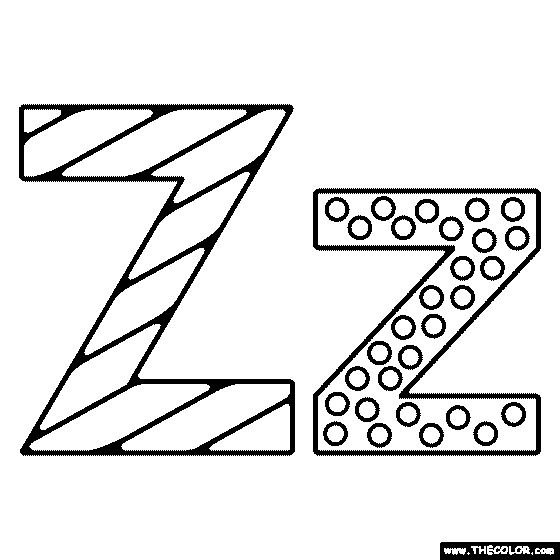 Letter z coloring page