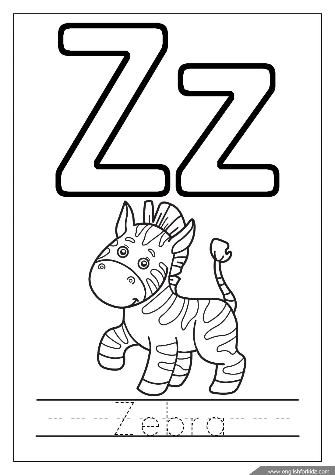 Alphabet coloring page letter z coloring zebra coloring letter a coloring pages alphabet coloring pages abc coloring pages