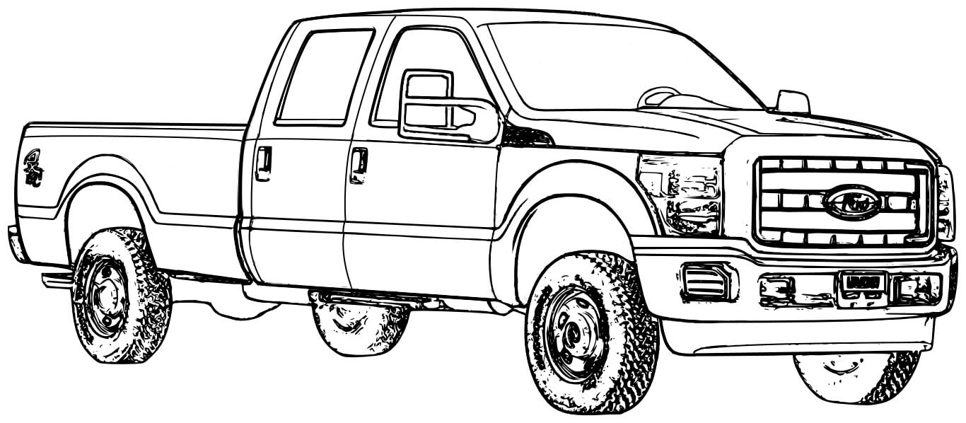 Pickup truck coloring page