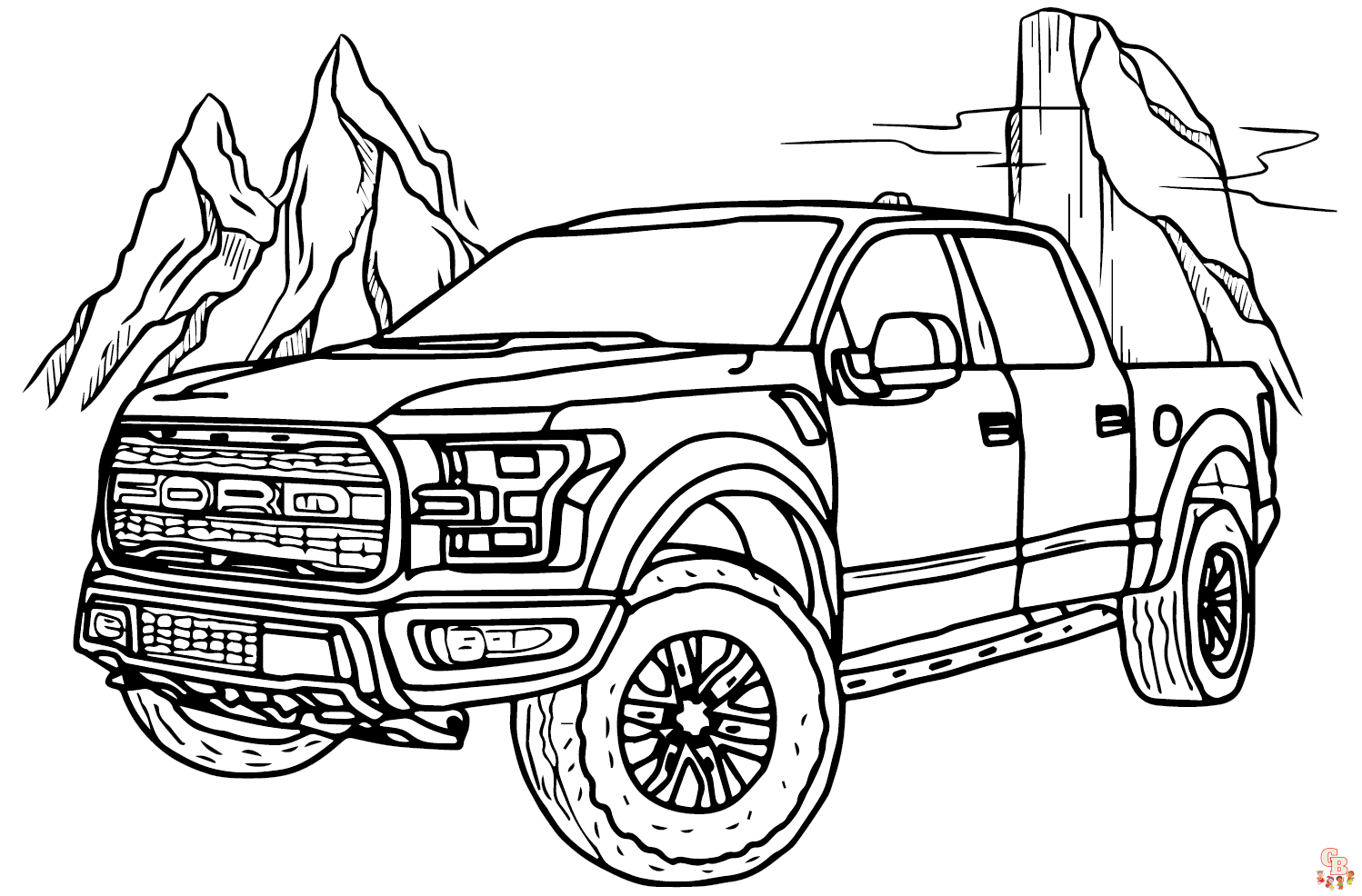 Printable ford coloring pages free for kids and adults