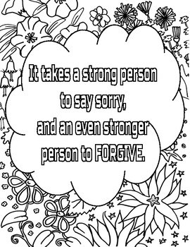 Forgiveness quote coloring page by angelique grathwohl tpt