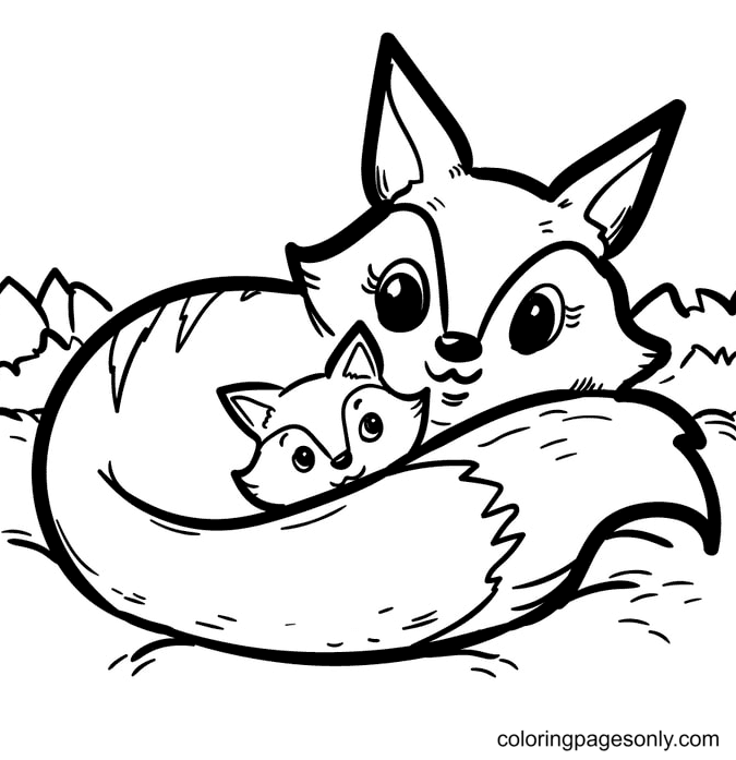 Fox coloring pages printable for free download