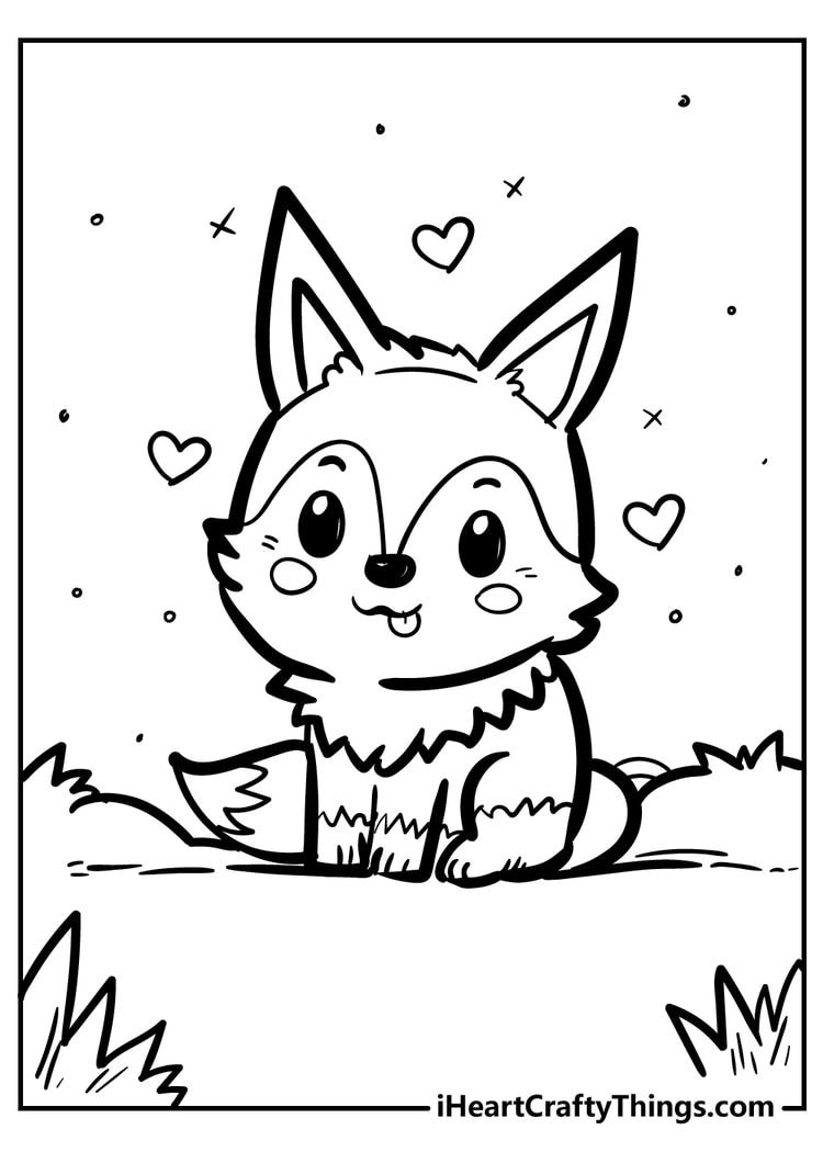 Printables fox coloring page cute coloring pages coloring pages