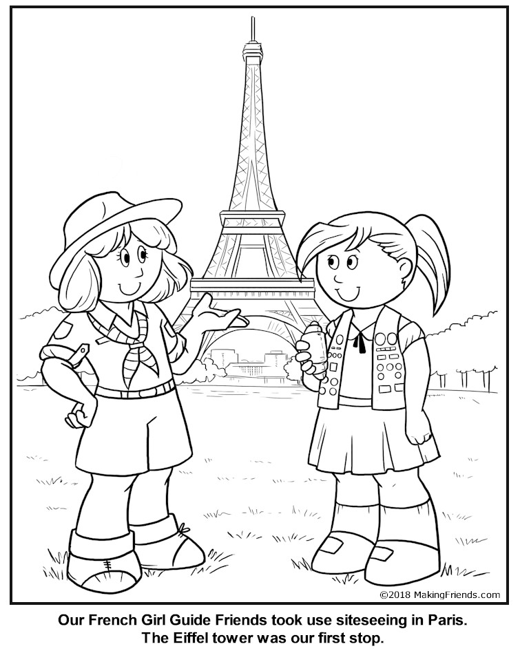 French girl guide coloring page