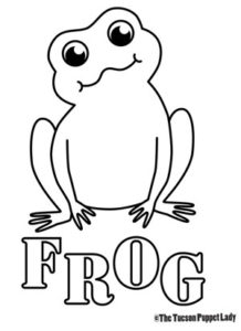 Free frog coloring page â the tucson puppet lady