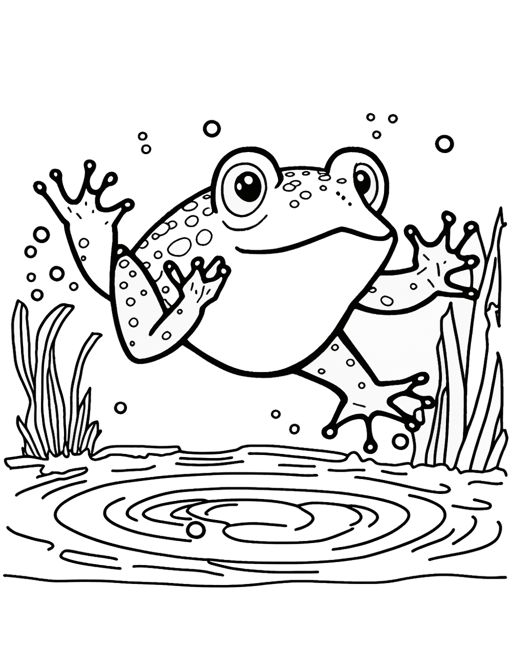 Frog coloring pages free printable sheets