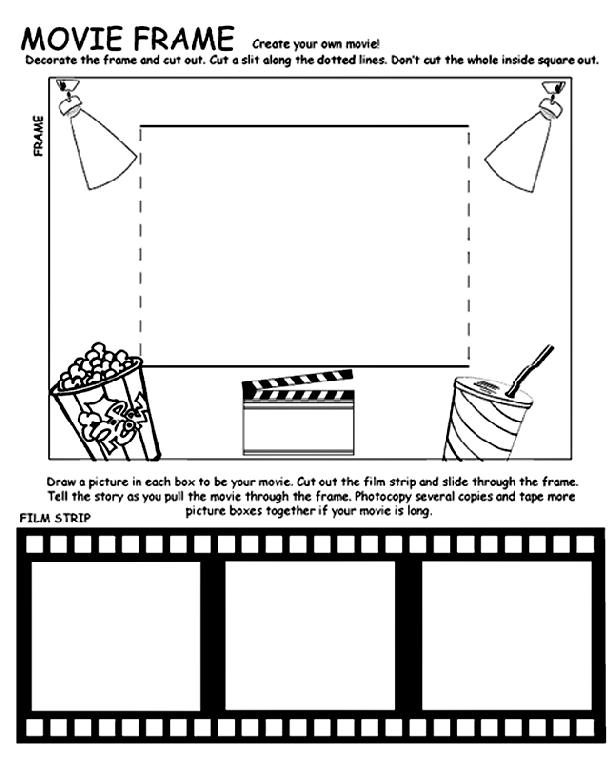 Movie frame coloring page