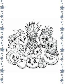 Cute fruit coloring pages by little zunshine tpt