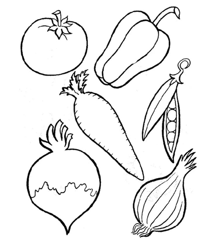 Fruits and vegetables coloring pages