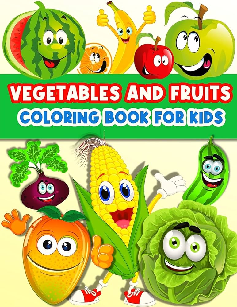 Fruits and vegetables coloring book by publishing press am