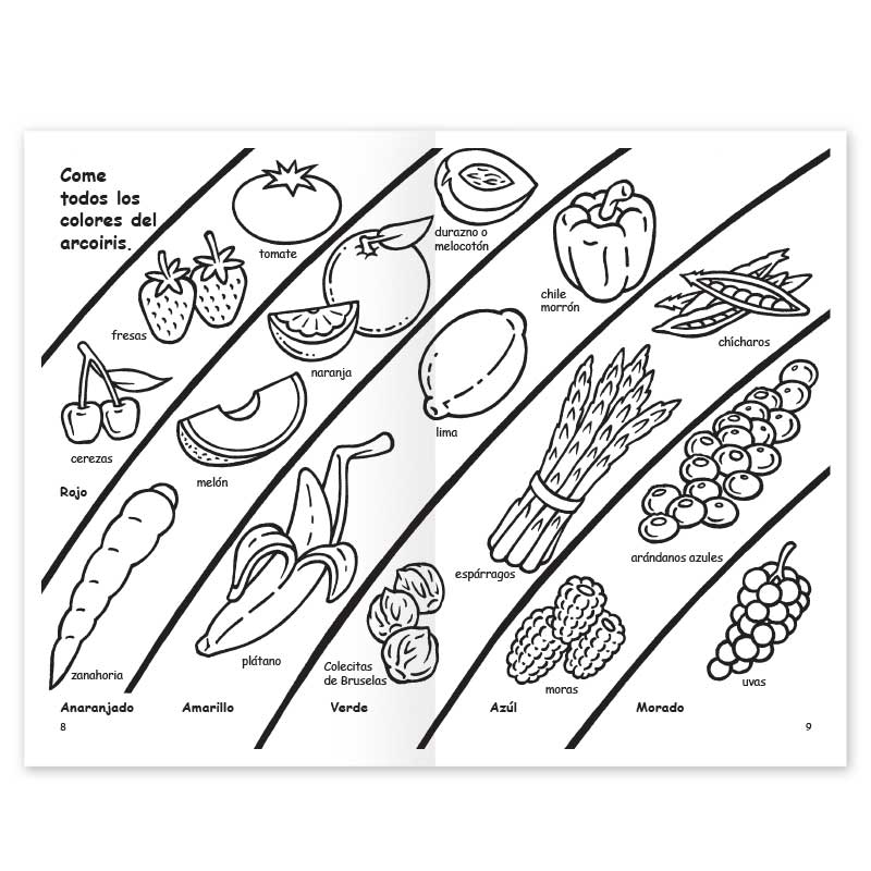 Eating more fruits and vegetables coloring book