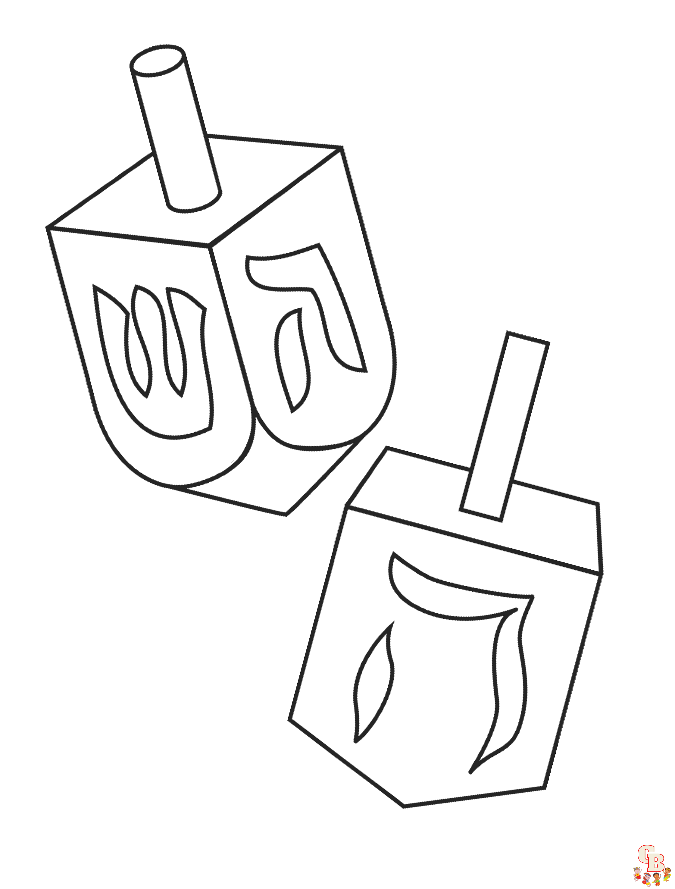 Printable dreidel coloring pages free for kids and adults