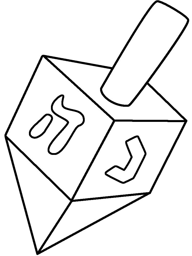 Dreidel coloring page instant download