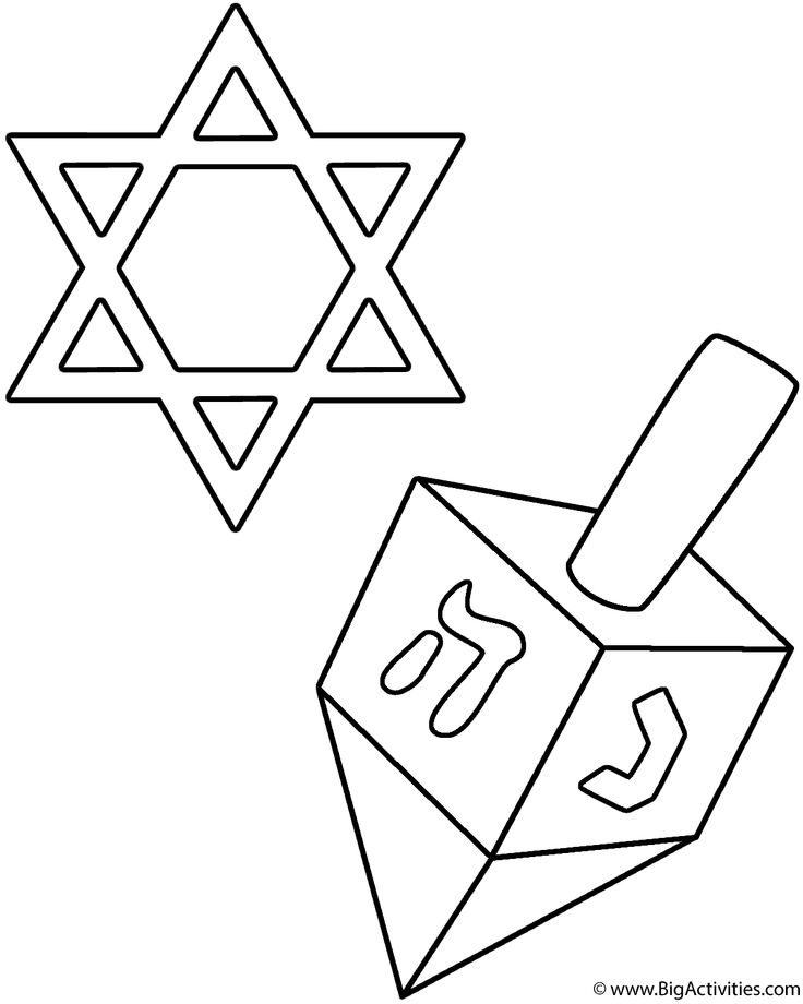 Coloring page dreidel hanukkah coloring pages