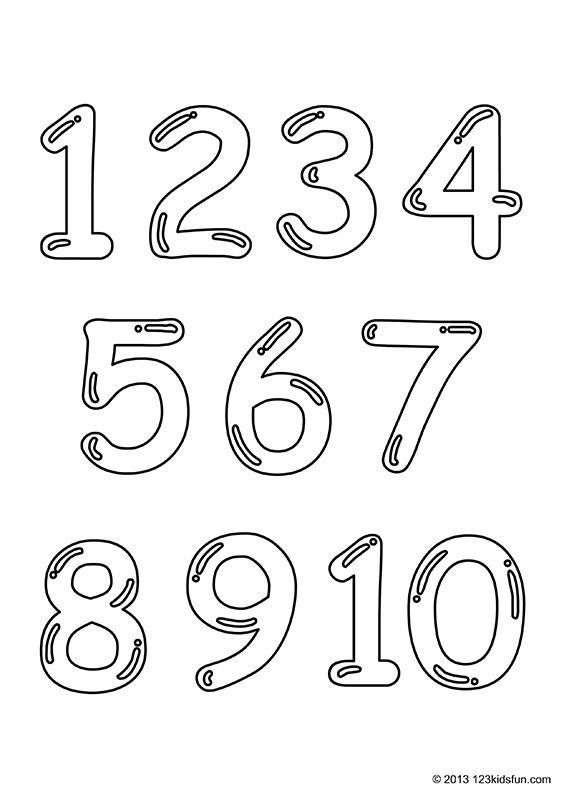 Free printable number coloring pages