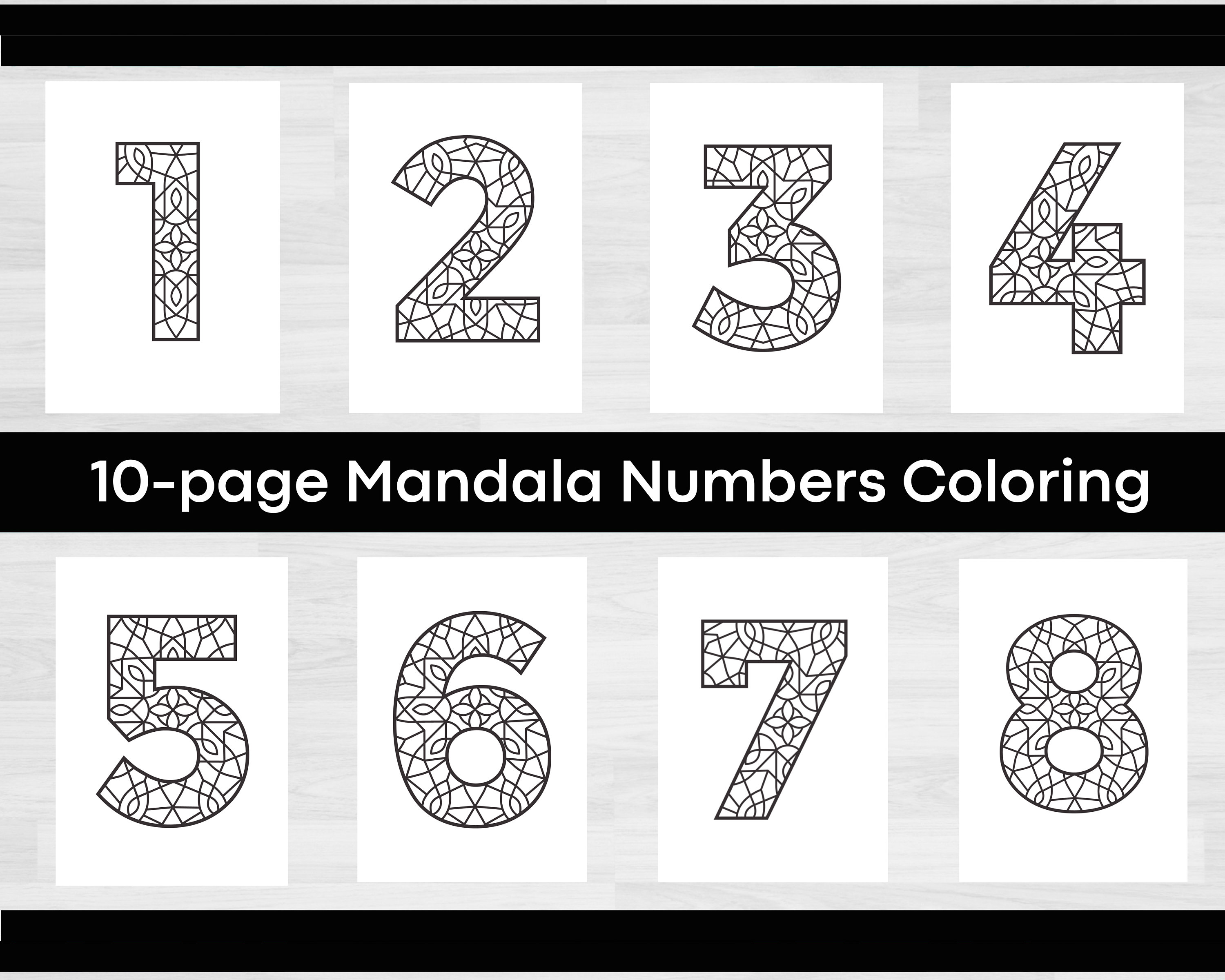 Mandala numbers coloring pages numbers