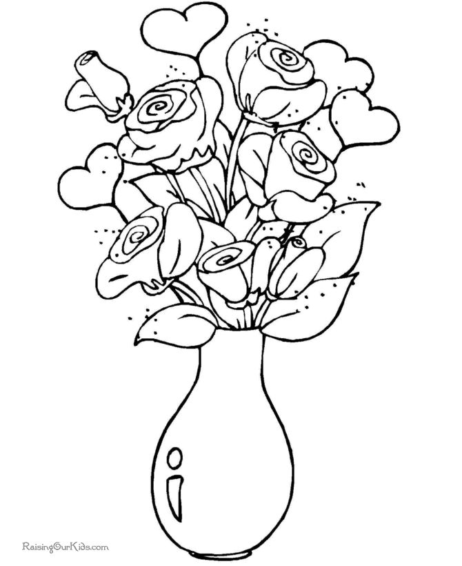 Free valentine day coloring pages