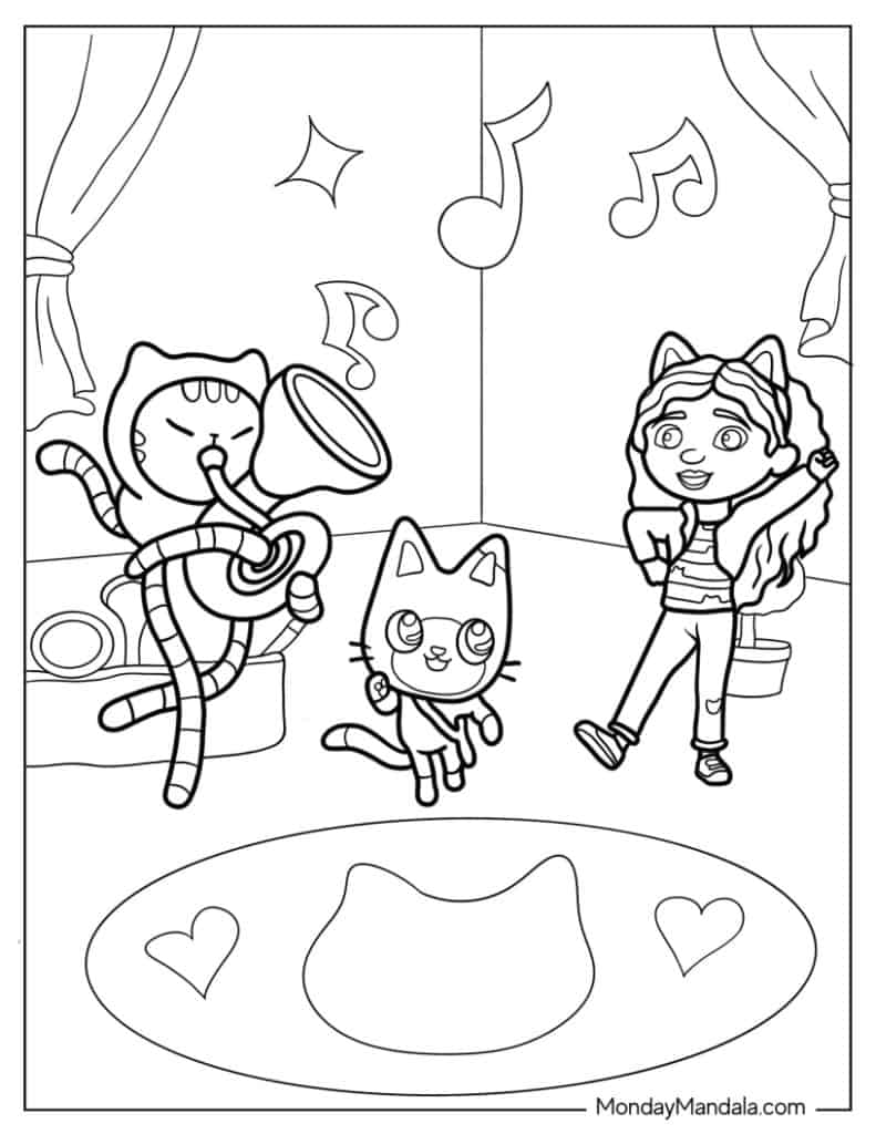 Gabbys dollhouse coloring pages free pdf printables