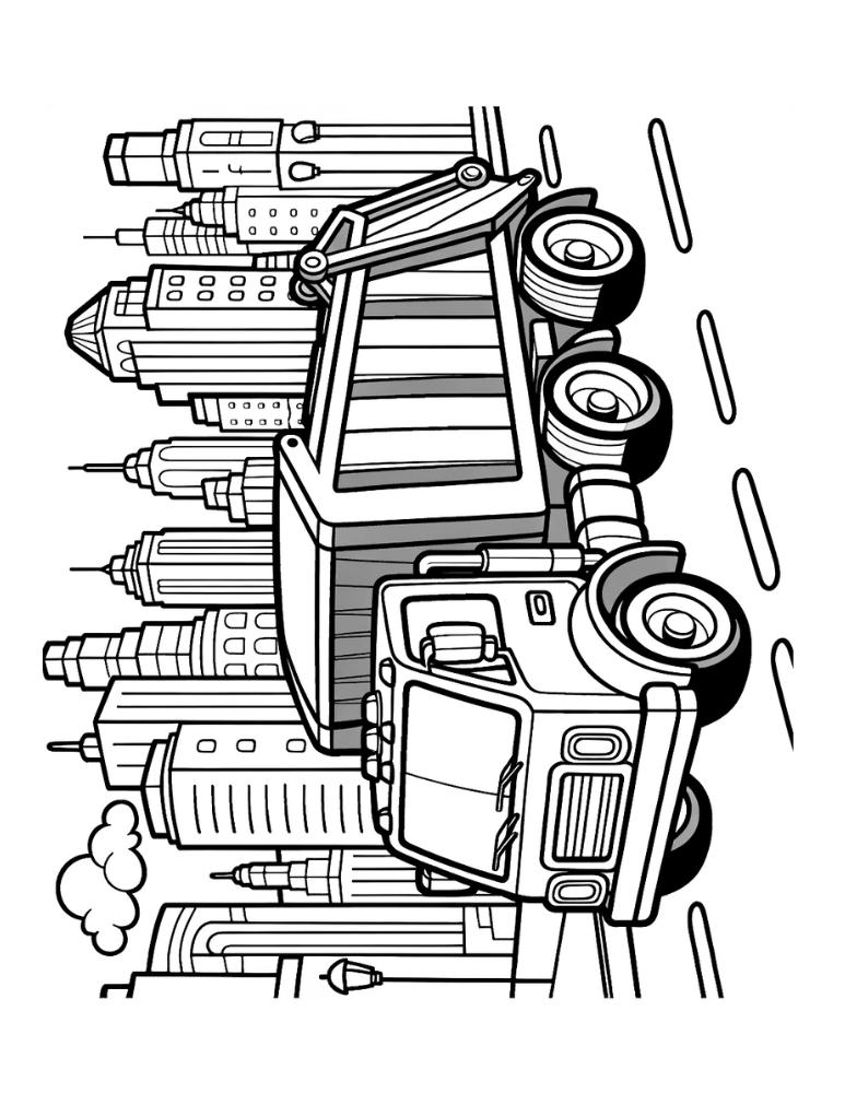 Free garbage truck coloring pages for kids