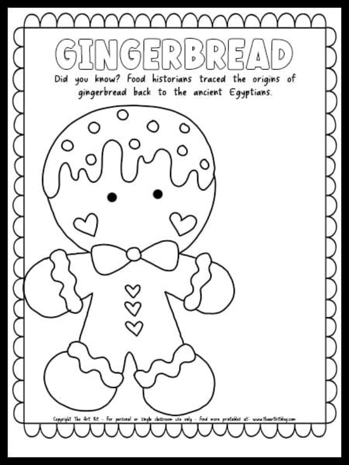 Gingerbread coloring page free homeschool deals