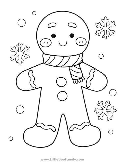 Gingerbread man coloring page