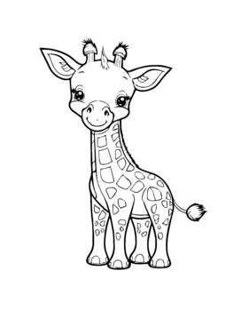 Giraffe coloring pages for kids cute fun printable pages for boys and girls