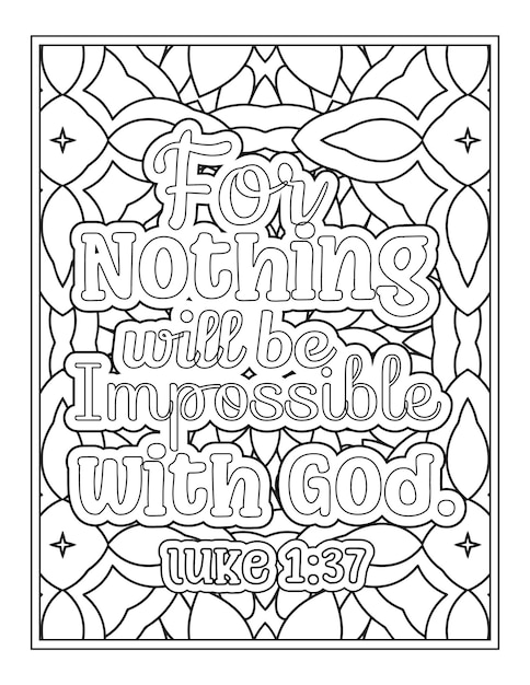 Premium vector a coloring page for nothing will be impossible with god