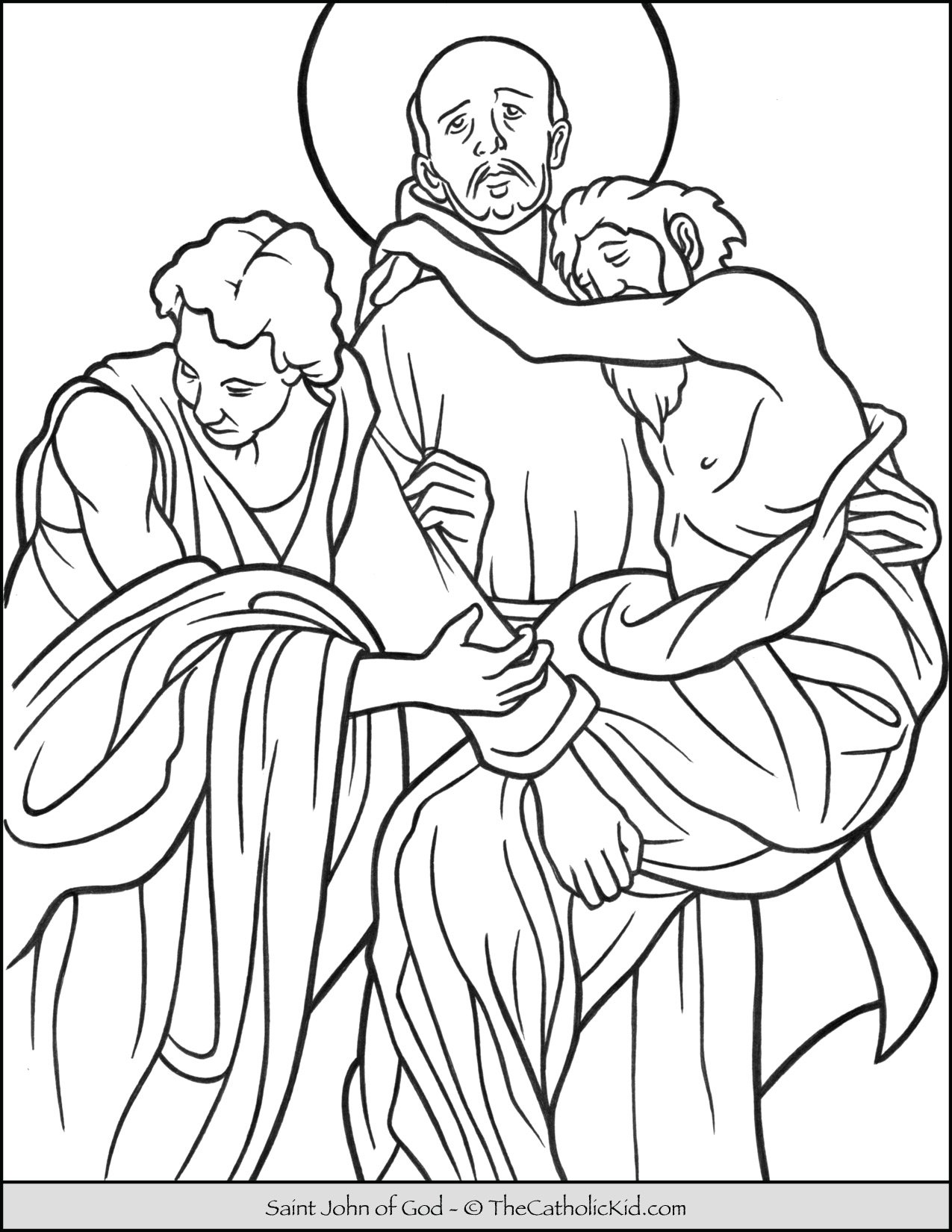 Saint john of god coloring page